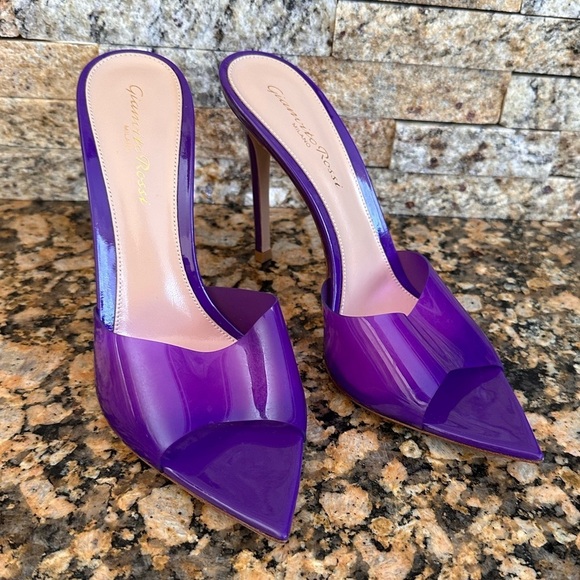 Gianvito Rossi Shoes - Gianvito Rossi Glass & Vernice Mules in Purple